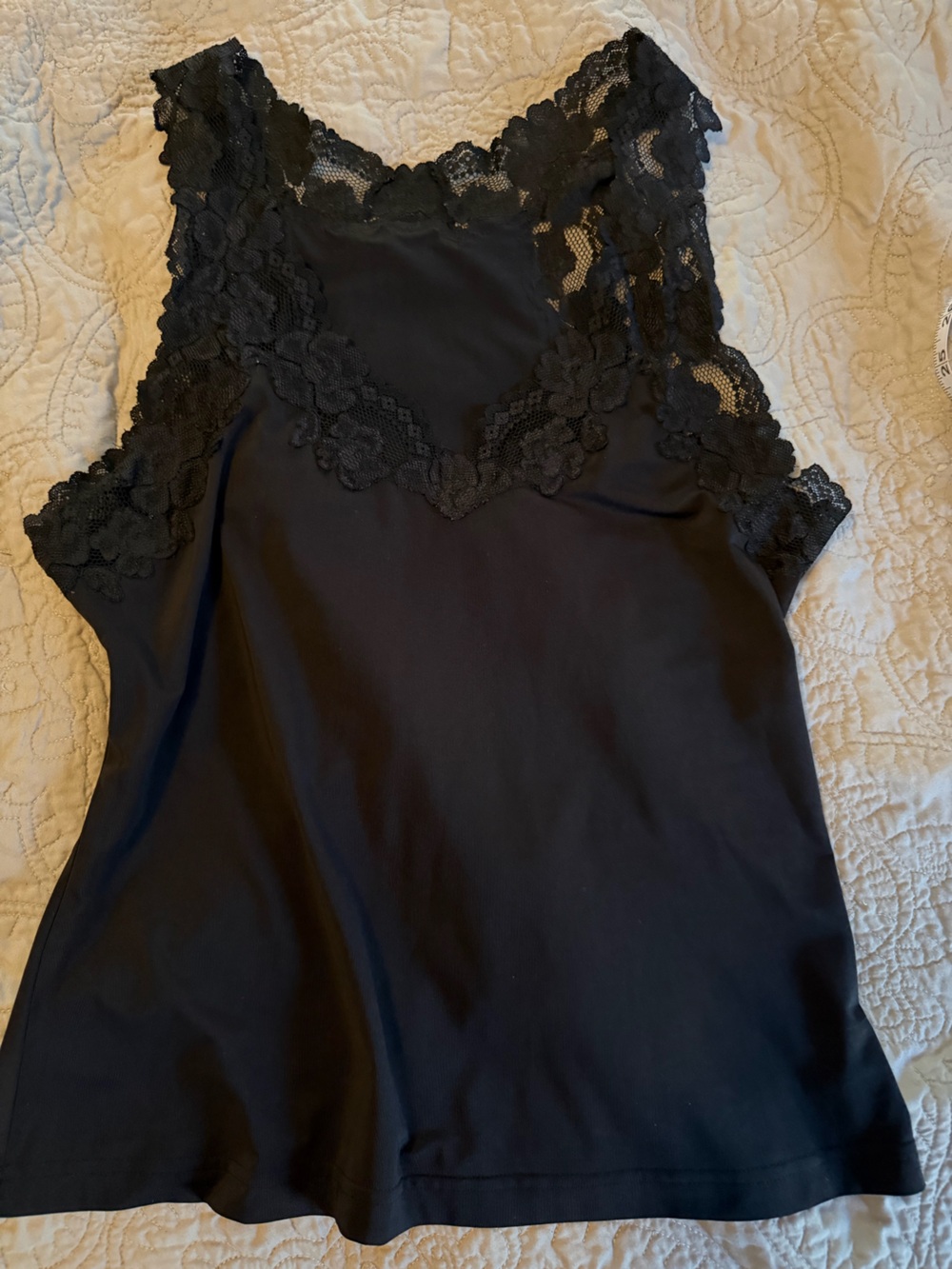 Fredrick’s of Hollywood Black Lace-Trim Sleeveless Top - sexy versatile
